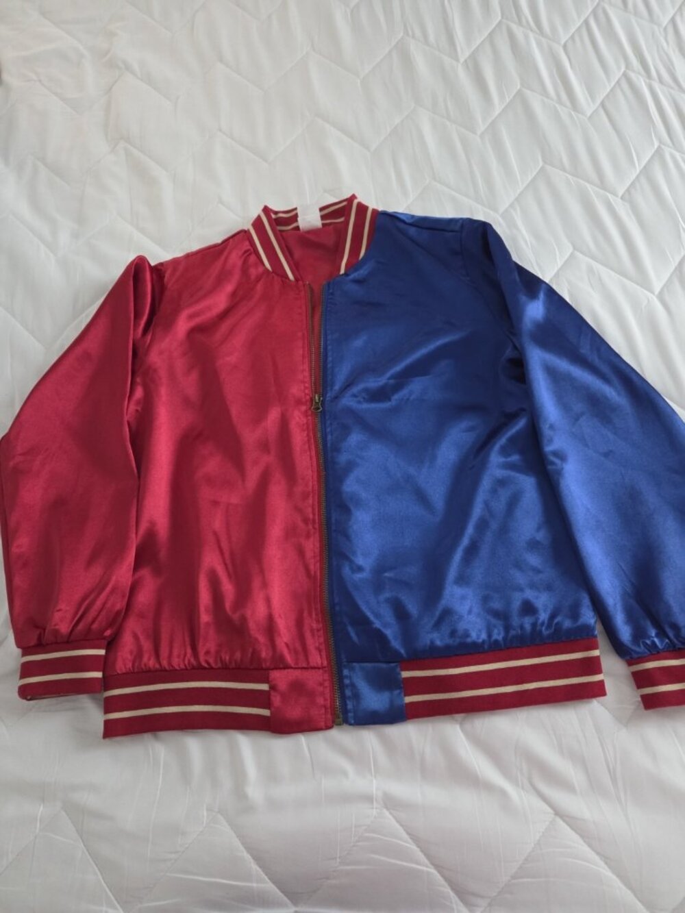 Suicide Squad Harley Quinn Property of Joker Color Block Zip Up Jacket Womens M